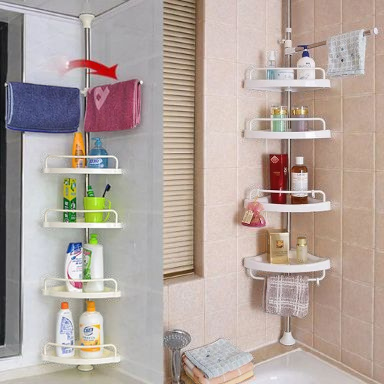 4 Tier Adjustable Bathroom Organiser for Corner