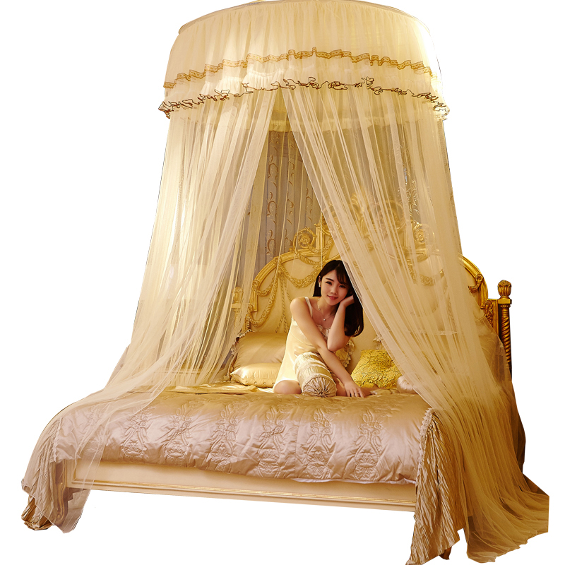 4*6 & 5*6 Round Top Hanging Mosquito Net - Cream