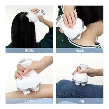 Acupressure Head, Scalp and Full Body Pain Relief Massager, lectric Head Kneading Massager, Handheld Portable Head Scratcher Massager for Hair Growth, Deep Clean and Relaxation