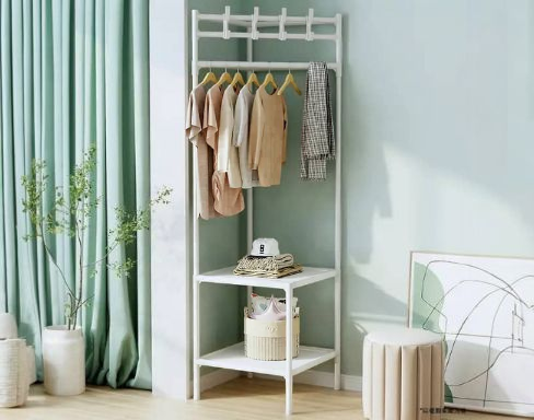 Corner Coat Rack Clothes Rack Hangers Triangle Hangers Bedroom Shelving Floor-To-Ceiling Clothes