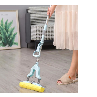 Floor Cleaning Mop, Adjustable Sponge Mop Stainless Steel Floor Cleaner Home Cleaning Accessory