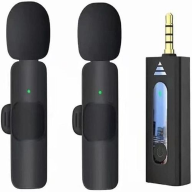 K35 Double Wireless Lavalier Microphone with AUX pin