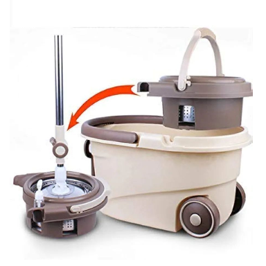 Magic MOP Elegant Spin Mop with Big Wheels - Cleaning Mop Stick with Bucket for Home and Office (Multi Color)