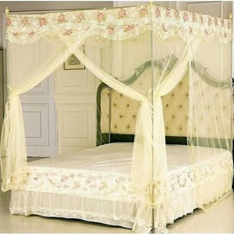 Mosquito Net With Stands - Cream, Top Designs May Differ