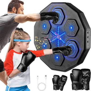 Music Boxing Machine, Upgraded 2.0 Smart Bluetooth Music Boxing Parent-Child Games, Wall-Mounted Exercise Equipment for Home Exercise