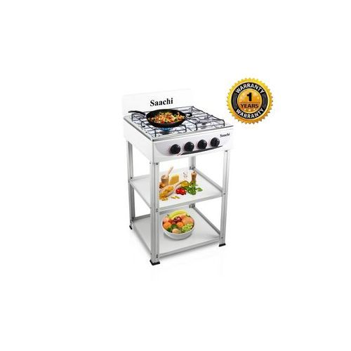 Saachi Stainless Steel 4 Gas Burner Stove With Shelves