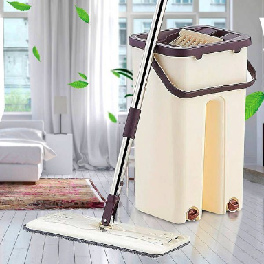 Scratch Cleaning Mop with Bucket/Hands-Free Microfiber Flat Magic Spin Mop 360° System