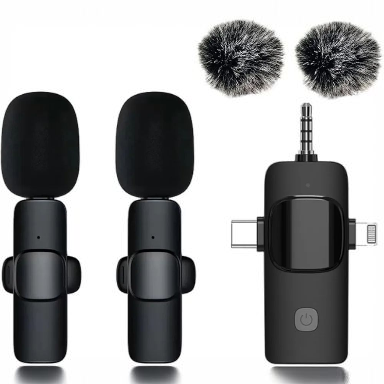 Wireless Lavalier Microphone, Professional Wireless Lavalier Lapel Mic, Portable Clip Mini Microphone for Interview/Vlog/Livestream/Teaching, Audio & Video Accessories for iPhone, Android/Pad/Camera